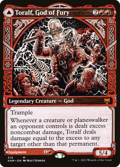 Toralf, God of Fury // Toralf's Hammer (KHM-313) - [Kaldheim]: (Showcase) Foil