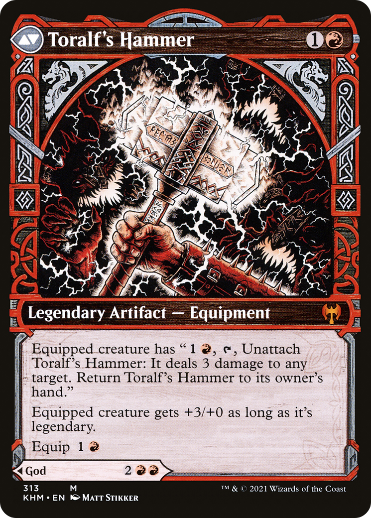 Toralf, God of Fury // Toralf's Hammer (KHM-313) - [Kaldheim]: (Showcase)