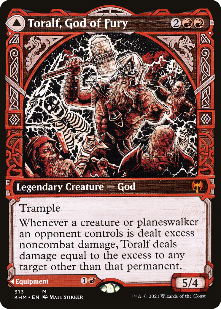 Toralf, God of Fury // Toralf's Hammer (KHM-313) - [Kaldheim]: (Showcase) Foil