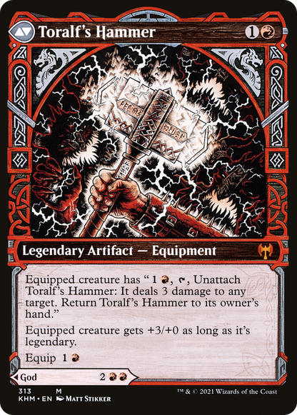 Toralf, God of Fury // Toralf's Hammer (KHM-313) - [Kaldheim]: (Showcase) Foil