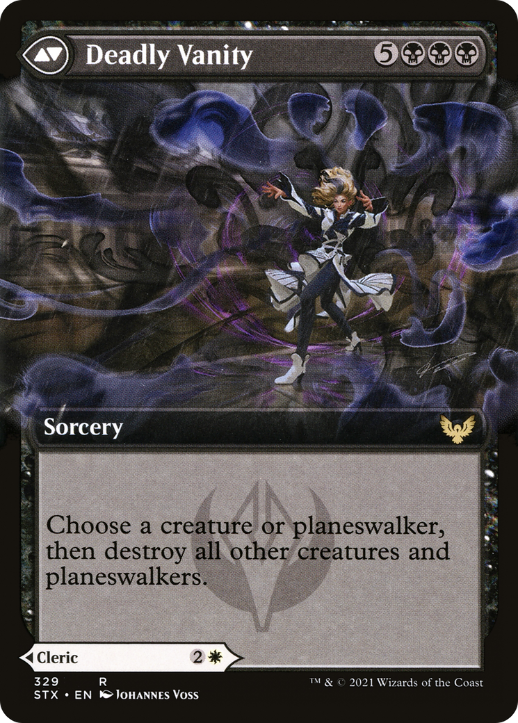 Selfless Glyphweaver // Deadly Vanity (STX-329) - [Strixhaven: School of Mages]: (Extended Art) Foil