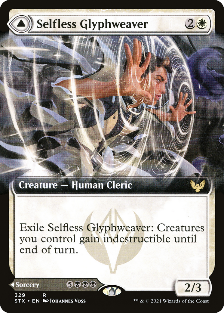 Selfless Glyphweaver // Deadly Vanity (STX-329) - [Strixhaven: School of Mages]: (Extended Art)