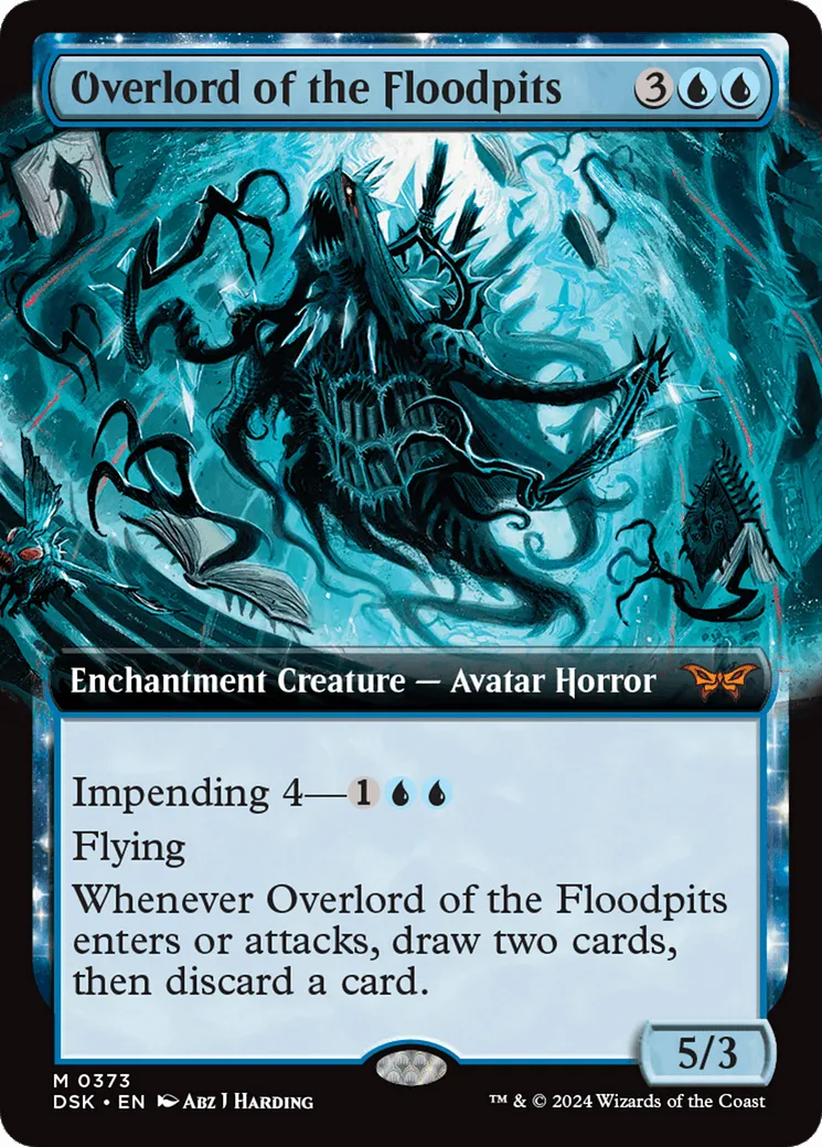 Overlord of the Floodpits (DSK-373) - [Duskmourn: House of Horror]: (Extended Art, nyxtouched) Foil