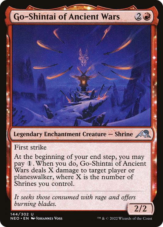 Go-Shintai of Ancient Wars (NEO-144) - [Kamigawa: Neon Dynasty]: (enchantment)