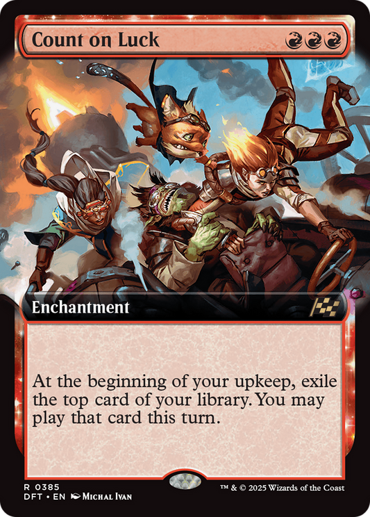 Count on Luck (Extended Art) (DFT-385) - [Aetherdrift]: (enchantment, Extended Art)
