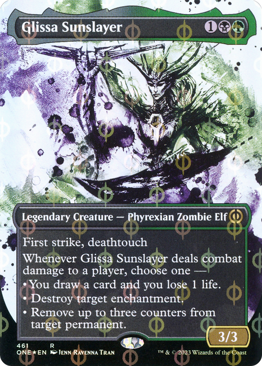 Glissa Sunslayer (ONE-461) - [Phyrexia: All Will Be One]: (Showcase) (Borderless) Foil