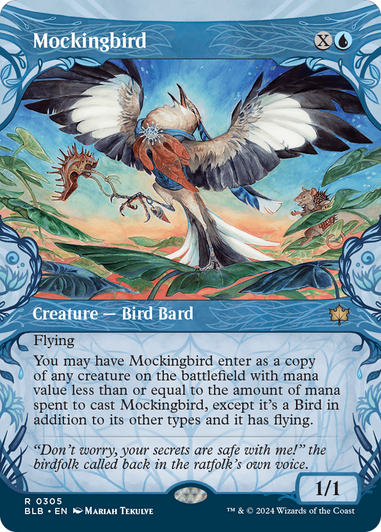 Mockingbird (BLB-305) - [Bloomburrow]: (Showcase) Foil
