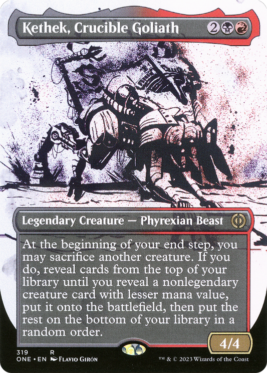Kethek, Crucible Goliath (ONE-319) - [Phyrexia: All Will Be One]: (Showcase) (Borderless) Foil