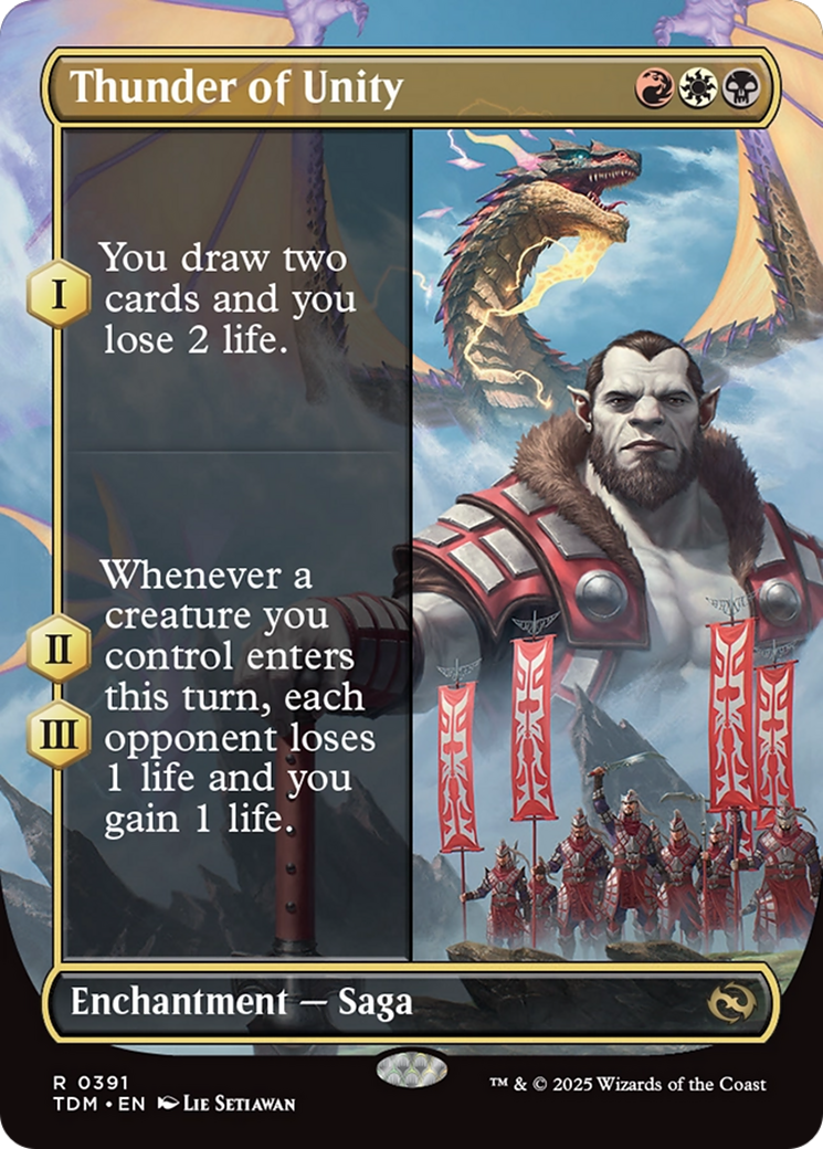 Thunder of Unity (Borderless) (TDM-391) - [Tarkir: Dragonstorm]: (enchantment) (Borderless)