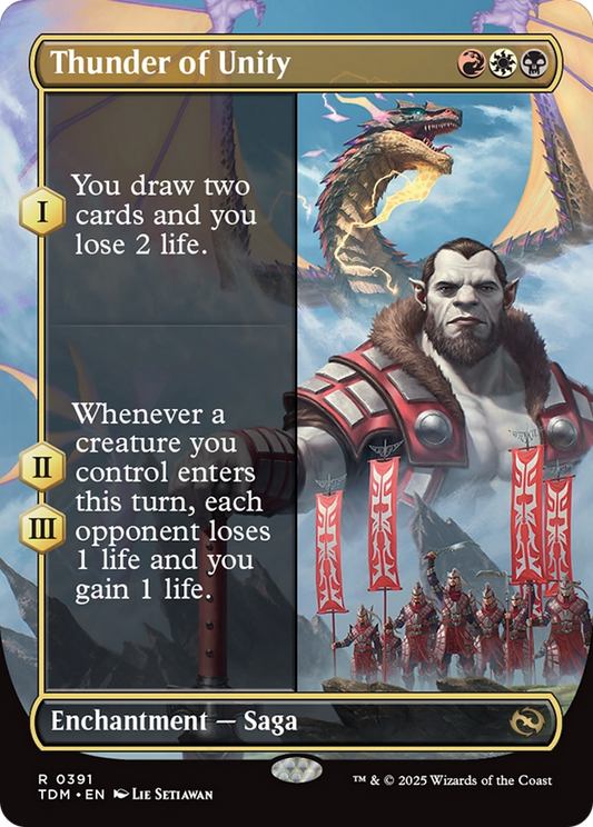 Thunder of Unity (Borderless) (TDM-391) - [Tarkir: Dragonstorm]: (enchantment) (Borderless)