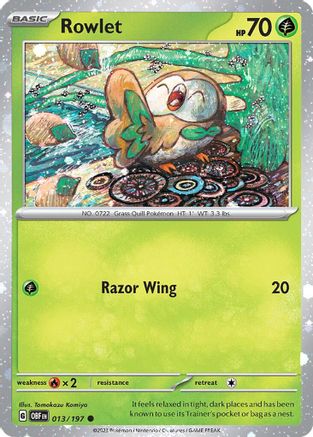 Rowlet - 013/197 (Cosmos Holo) 13 - [Miscellaneous Cards & Products] Holofoil