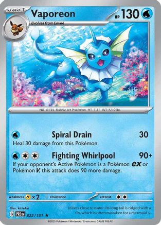 Vaporeon 22/131 - [SV Prismatic Evolutions] Reverse Holofoil
