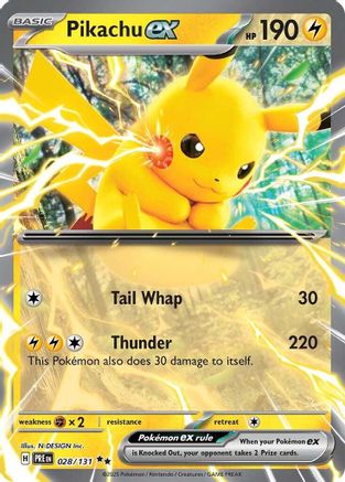 Pikachu ex - 028/131 - [SV Prismatic Evolutions] Holofoil