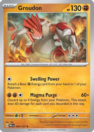 Groudon 49/131  - [SV Prismatic Evolutions] Reverse Holofoil