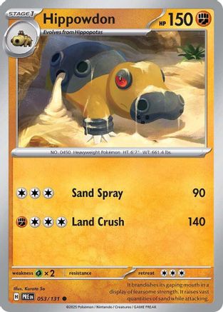 Hippowdon 53/131 - [SV Prismatic Evolutions] Reverse Holofoil