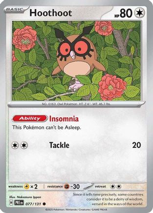 Hoothoot 77/131  - [SV Prismatic Evolutions] Reverse Holofoil