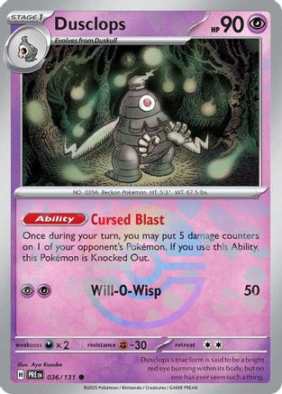 Dusclops (Poke Ball Pattern) 36/131 - [SV Prismatic Evolutions] Holofoil