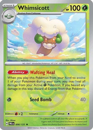 Whimsicott (Master Ball Pattern) 8/131 - [SV Prismatic Evolutions] Holofoil