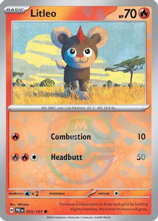 Litleo (Master Ball Pattern) 15/131 - [SV Prismatic Evolutions] Holofoil
