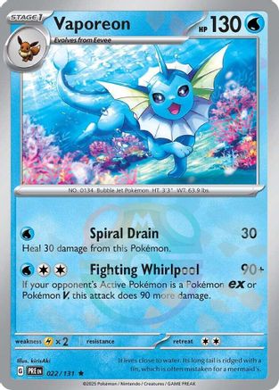 Vaporeon (Master Ball Pattern) 22/131 - [SV Prismatic Evolutions] Holofoil