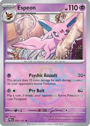 Espeon (Master Ball Pattern) 33/131 - [SV Prismatic Evolutions] Holofoil