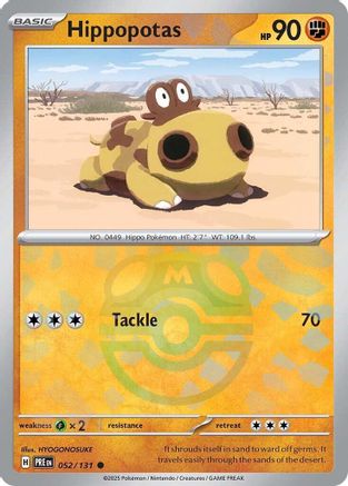 Hippopotas (Master Ball Pattern) 52/131 - [SV Prismatic Evolutions]
