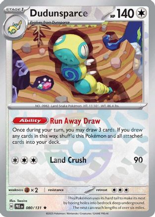 Dudunsparce (Master Ball Pattern)  80/131- [SV Prismatic Evolutions] Holofoil