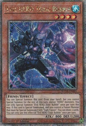 Evil HERO Toxic Bubble (Quarter Century Secret Rare) (SUDA-EN001) - Supreme Darkness 1st Edition