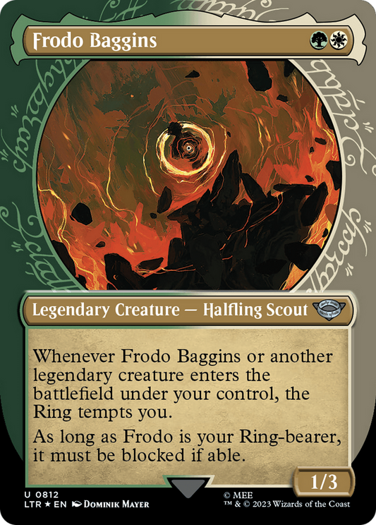 Frodo Baggins (LTR-812) - [The Lord of the Rings: Tales of Middle-earth]: (Showcase) (Borderless) Foil
