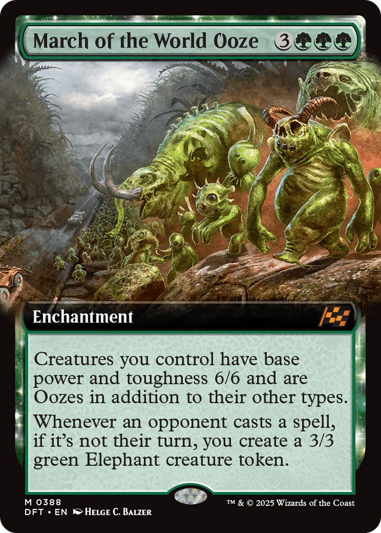 March of the World Ooze (DFT-388) - [Aetherdrift]: (enchantment, Extended Art)