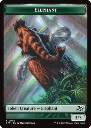 Elephant // Zombie (0003) Double-Sided Token (DFT-6 // 3) - [Aetherdrift] Foil