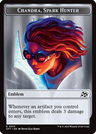 Emblem - Chandra, Spark Hunter // Vehicle Double-Sided Token (DFT-13 // 12) - [Aetherdrift]