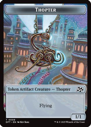 Thopter (0009) // Treasure Double-Sided Token (DFT-9 // 11) - [Aetherdrift] Foil