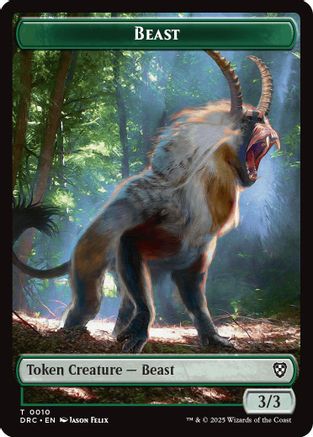 Beast (0010) // Beast (0011) Double-Sided Token (DRC-10 // 11) - [Commander: Aetherdrift] Foil
