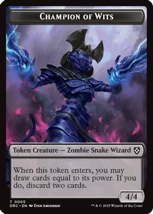 Champion of Wits // Zombie (0003) Double-Sided Token (DRC-5 // 3) - [Commander: Aetherdrift] Foil