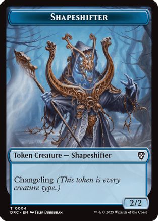 Shapeshifter // Zombie (0003) Double-Sided Token (DRC-4 // 3) - [Commander: Aetherdrift]