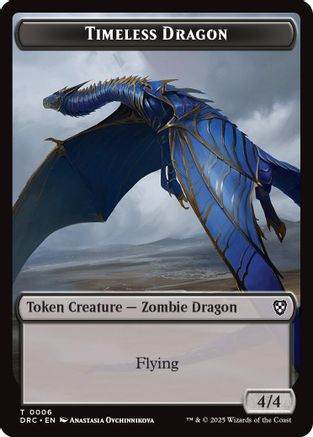 Timeless Dragon // Zombie (0007) Double-Sided Token (DRC-6 // 7) - [Commander: Aetherdrift] Foil