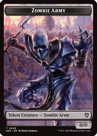 Zombie Army // Zombie Warrior Double-Sided Token (DRC-8 // 9) - [Commander: Aetherdrift] Foil