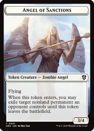 Angel of Sanctions // Zombie (0003) Double-Sided Token (DRC-1 // 3) - [Commander: Aetherdrift]