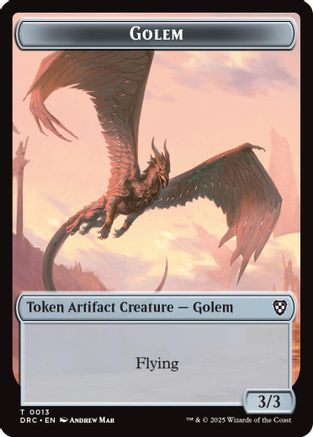 Golem (0013) // Nalaar Aetherjet Double-Sided Token (DRC-13 // 16) - [Commander: Aetherdrift]