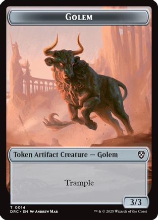 Golem (0014) // Thopter (0010) Double-Sided Token (DRC-14 // 10) - [Commander: Aetherdrift]