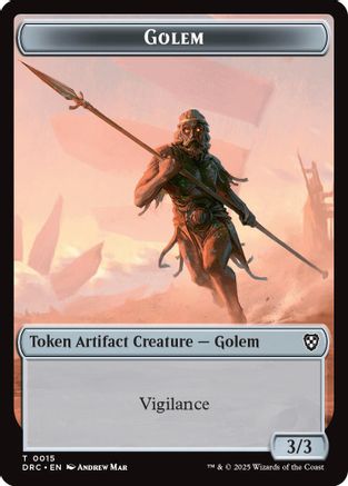Golem (0015) // Thopter (0009) Double-Sided Token (DRC-15 // 9) - [Commander: Aetherdrift]