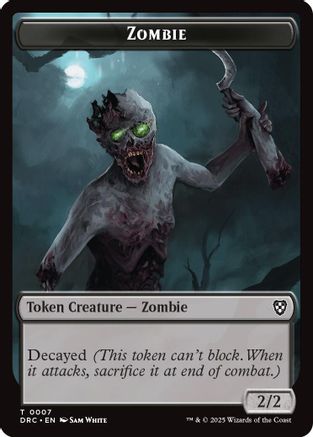Zombie (0007) // Zombie (0003) Double-Sided Token (DRC-7 // 3) - [Commander: Aetherdrift]