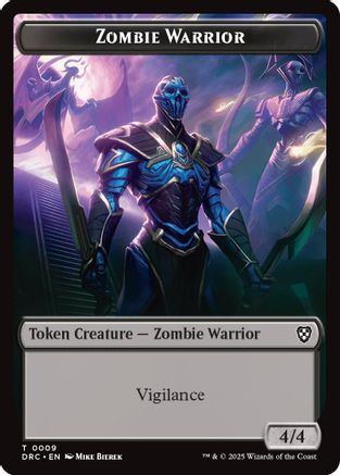 Zombie Warrior // Zombie (0003) Double-Sided Token (DRC-9 // 3) - [Commander: Aetherdrift]