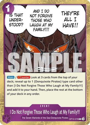 I Do Not Forgive Those Who Laugh at My Family!!! (OP10-078) - Royal Blood