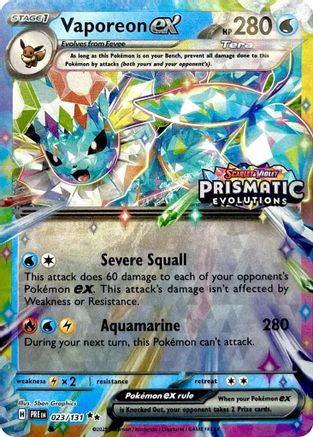 Vaporeon ex - 023/131 (Prismatic Evolutions Stamp) 23 - [Miscellaneous Cards & Products] Holofoil
