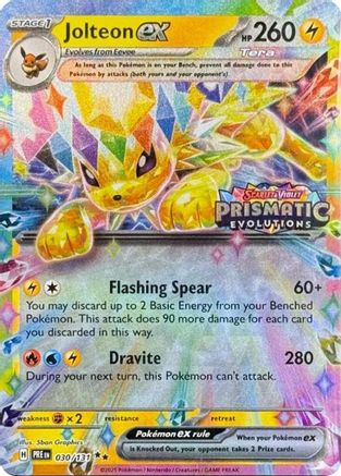 Jolteon ex - 030/131 (Prismatic Evolutions Stamp) 30 - [Miscellaneous Cards & Products] Holofoil
