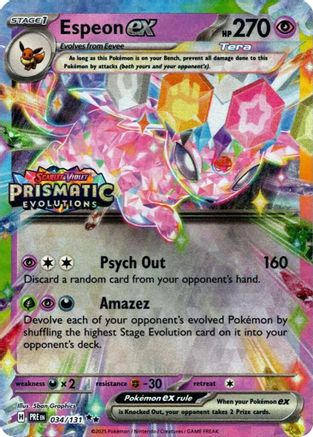 Espeon ex - 034/131 (Prismatic Evolutions Stamp) 34 - [Miscellaneous Cards & Products] Holofoil
