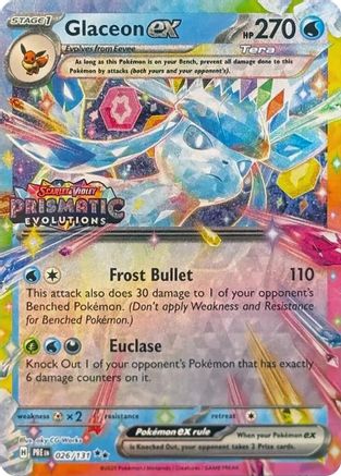 Glaceon ex - 026/131 (Prismatic Evolutions Stamp) 26 - [Miscellaneous Cards & Products] Holofoil