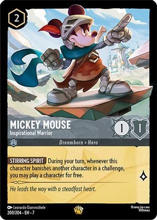 Mickey Mouse - Inspirational Warrior (200/204) Cold Foil - Archazias Island